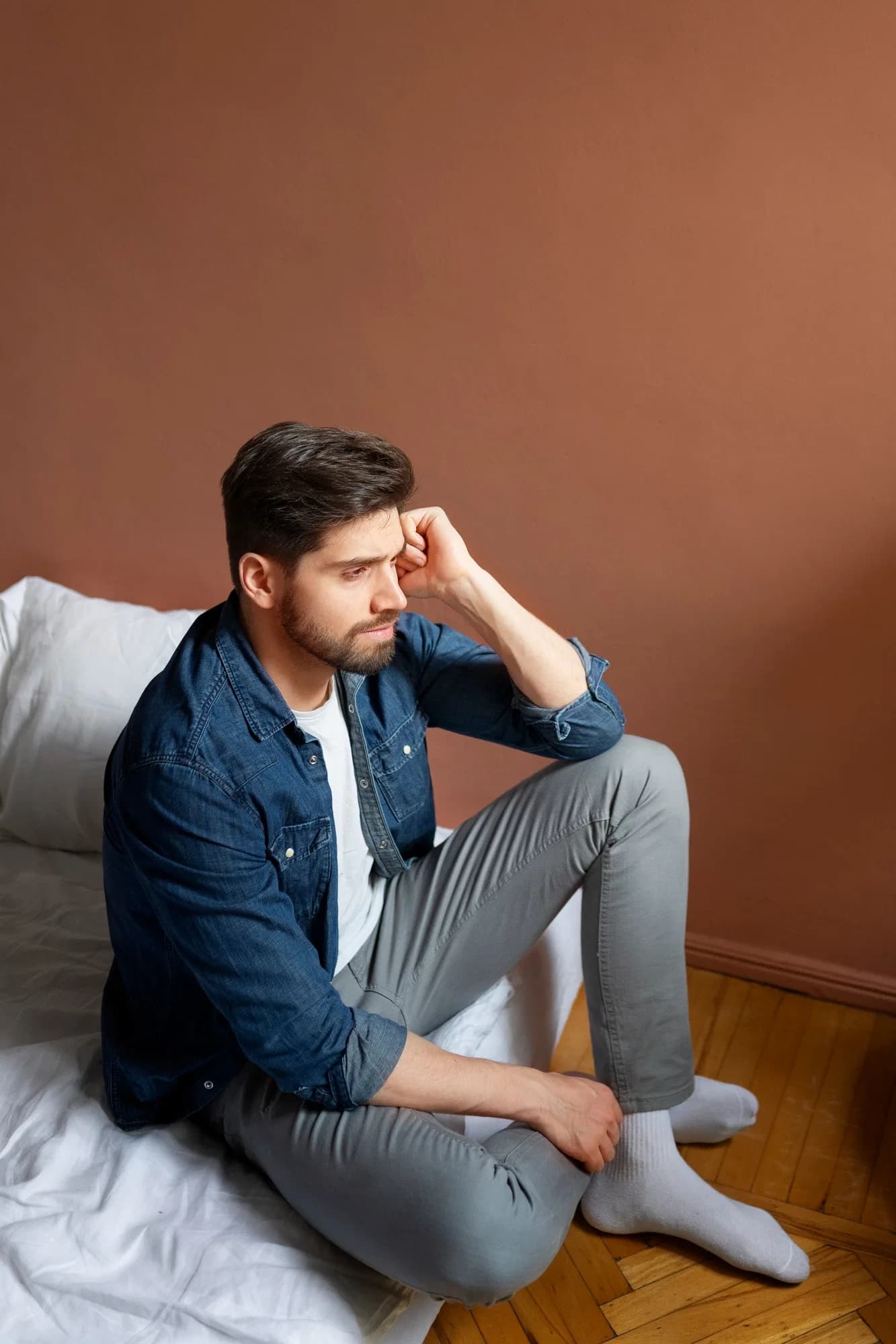 Man sitting thoughtfully